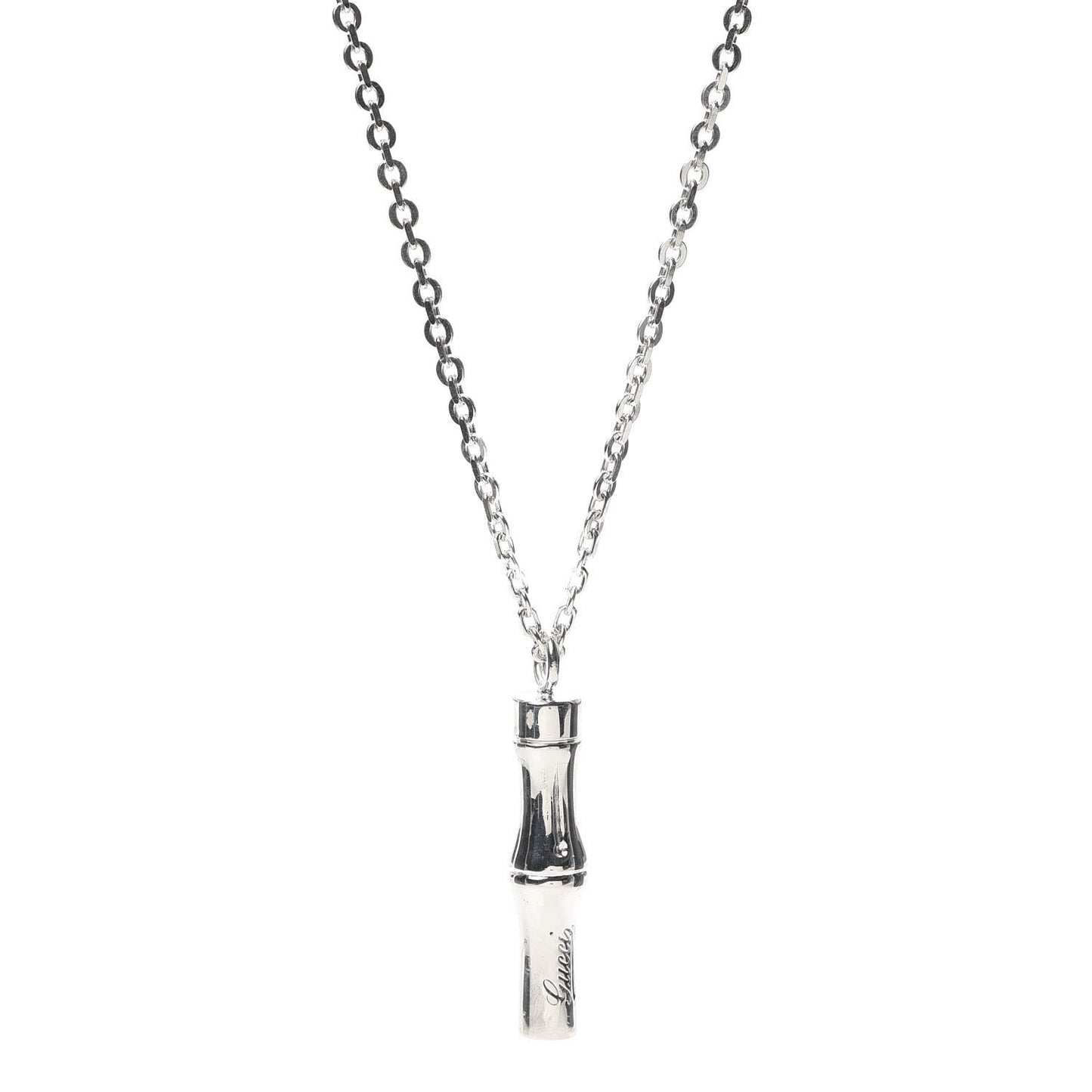 Sterling Silver Bamboo Pendant Necklace
