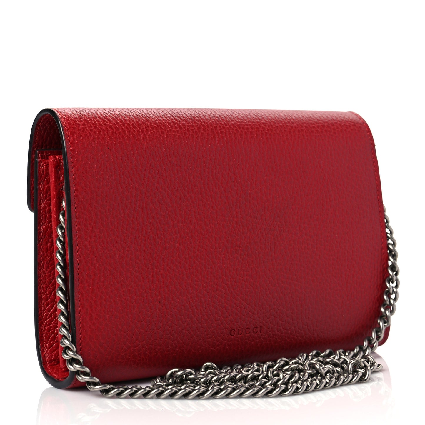 Calfskin Mini Dionysus Chain Wallet Hibiscus Red