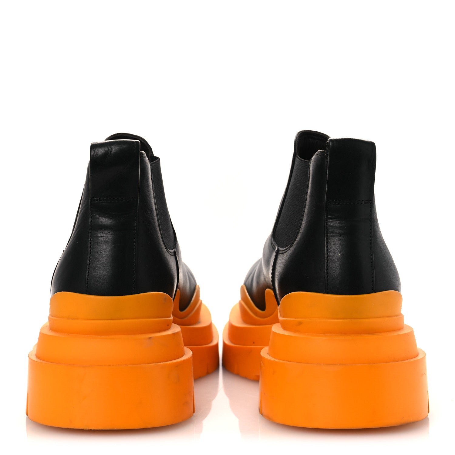 Bottega Veneta Calfskin The Tire Cropped Chelsea Boots 40.5 Black Tangerine 6 of 13