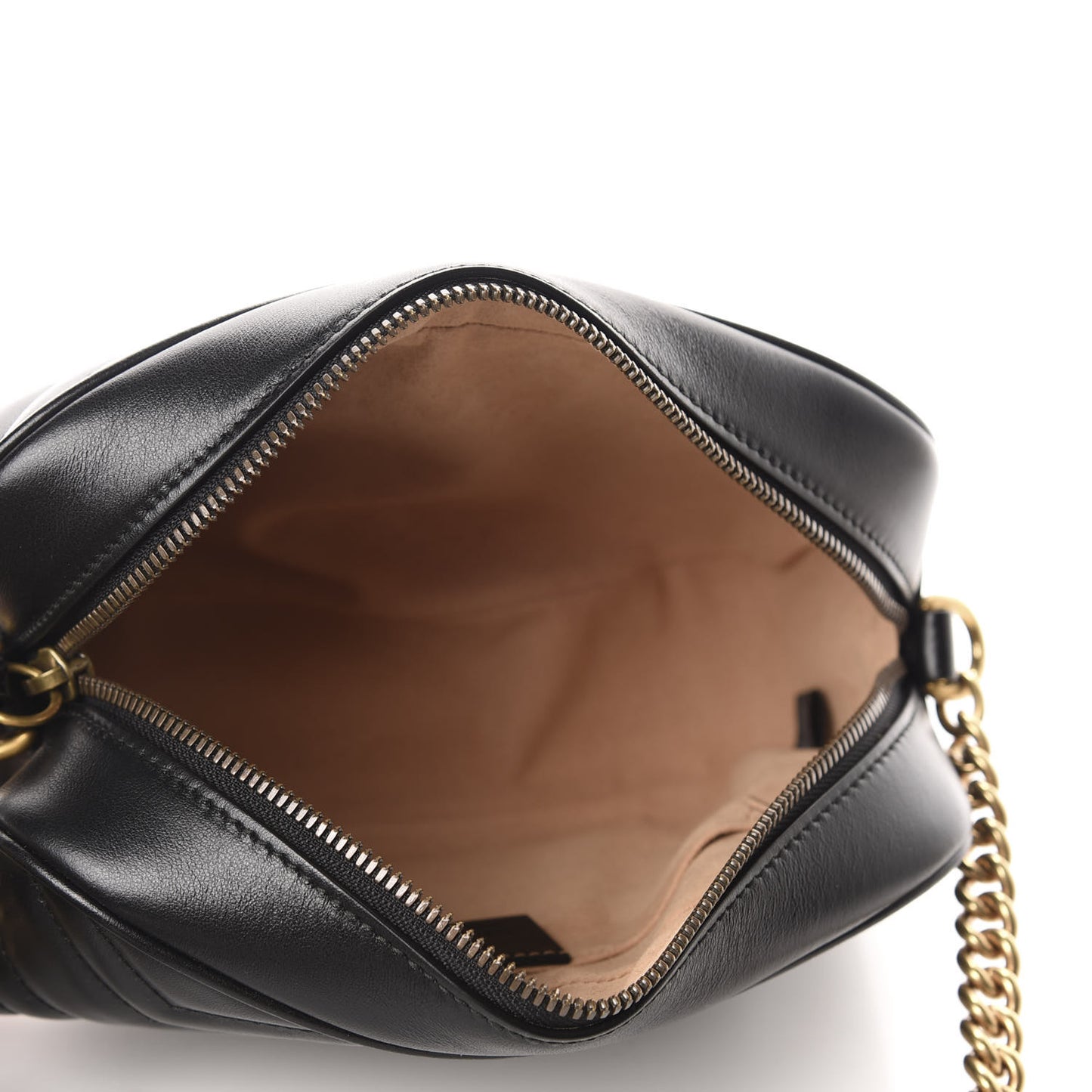 Calfskin Matelasse Small GG Marmont Chain Shoulder Bag Black