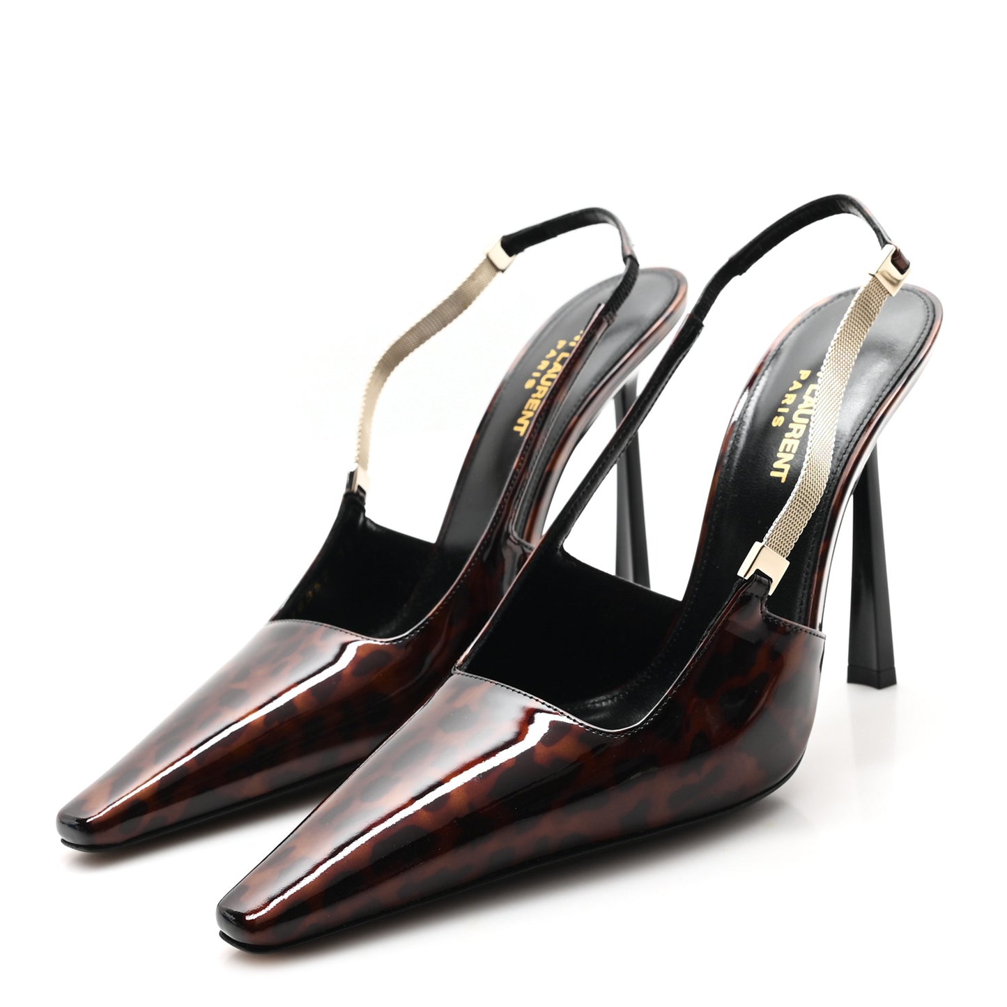 Vernice Grupy Leopard Print Blake 110 Slingback Pumps 39 Manto Natural Black
