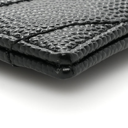 Saint Laurent Grain De Poudre Matelasse Chevron Monogram Credit Card Case Black 9 of 9