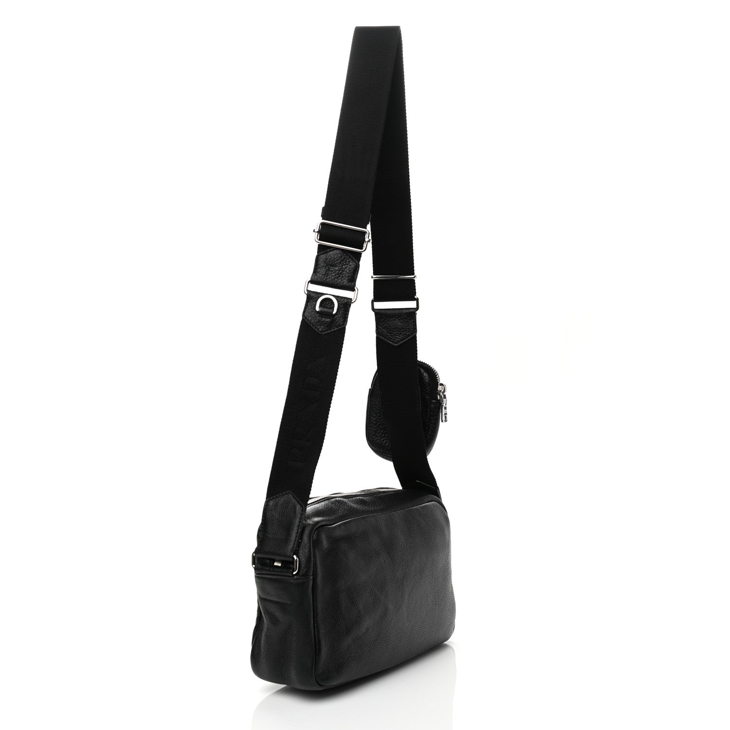 Prada Vitello Daino Crossbody Black 3 of 11