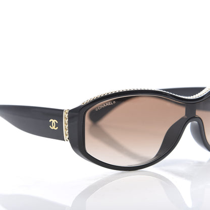 Chanel Shield Sunglasses 6052 Black Gold 7 of 8