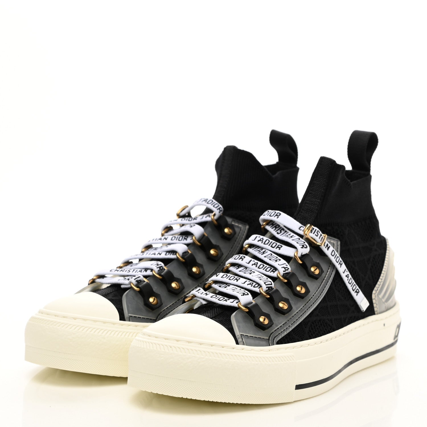 Christian Dior Technical Mesh Cannage Womens Walk'n Dior High Top Sneakers 36 Black 3 of 8