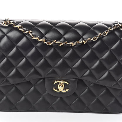 Chanel Lambskin Quilted Jumbo Double Flap Black 8 of 10
