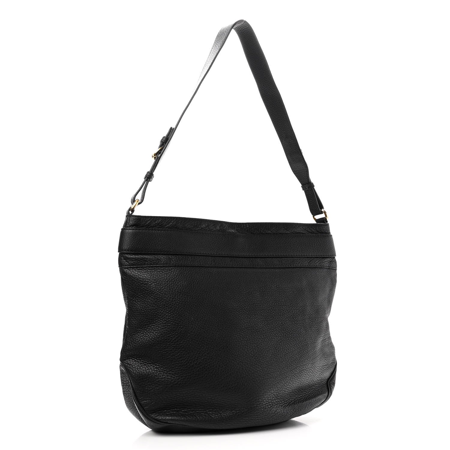 Gucci Pebbled Calfskin Large Ride Shoulder Bag Black 3 of 10