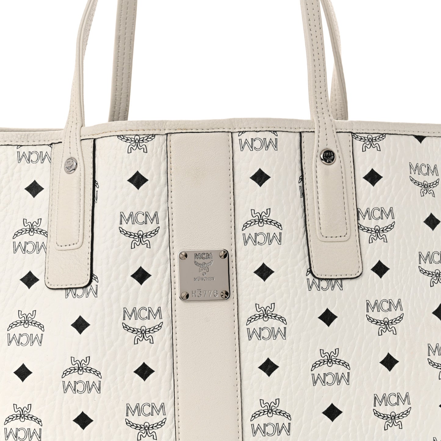 Visetos Medium Liz Reversible Shopper Tote White