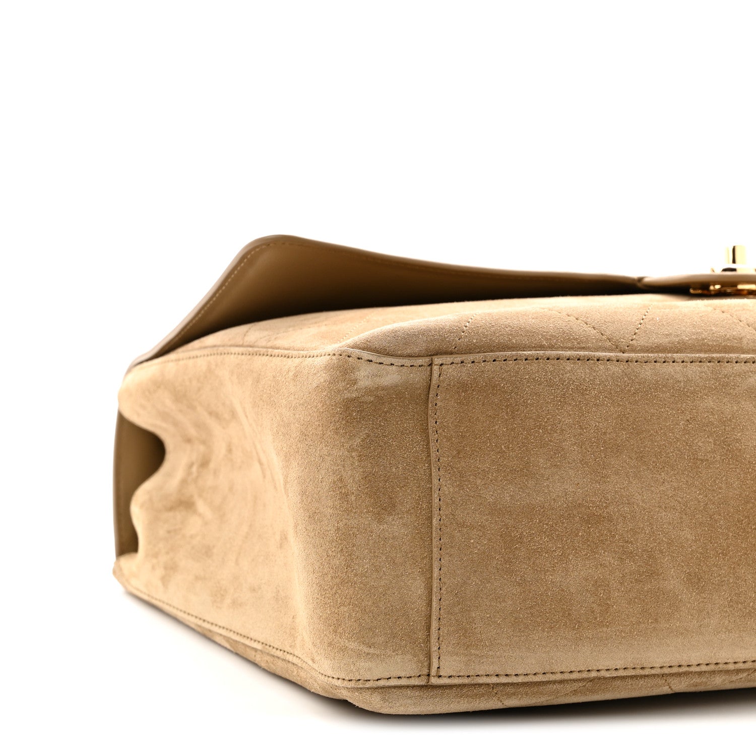 Chanel Suede Calfskin Souplissimo Maxi Flap Dark Beige 9 of 10