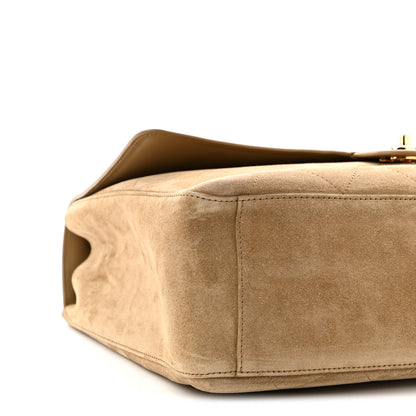 Chanel Suede Calfskin Souplissimo Maxi Flap Dark Beige 9 of 10