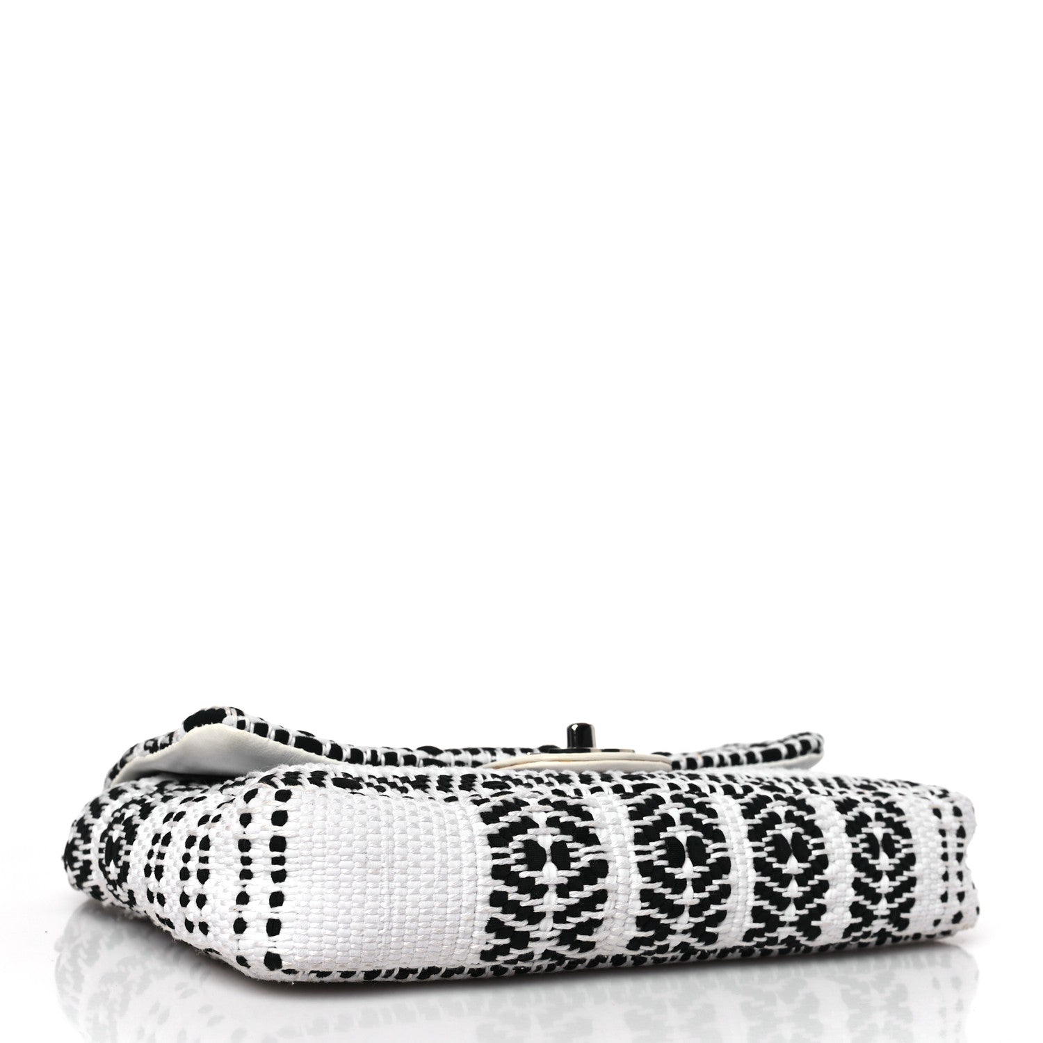 Chanel Woven Tweed Small Flap Black White 4 of 11