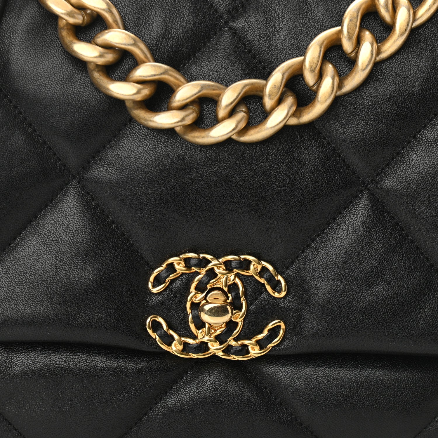 Chanel Lambskin Quilted Large Chanel 19 Flap Black 8 of 10
