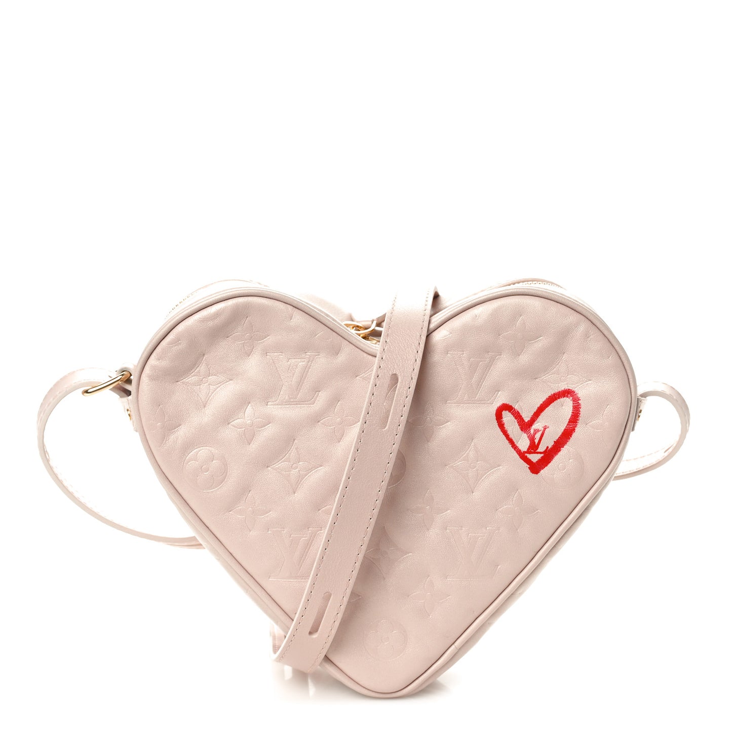 Lambskin Embossed Monogram Fall In Love Sac Coeur Light Pink