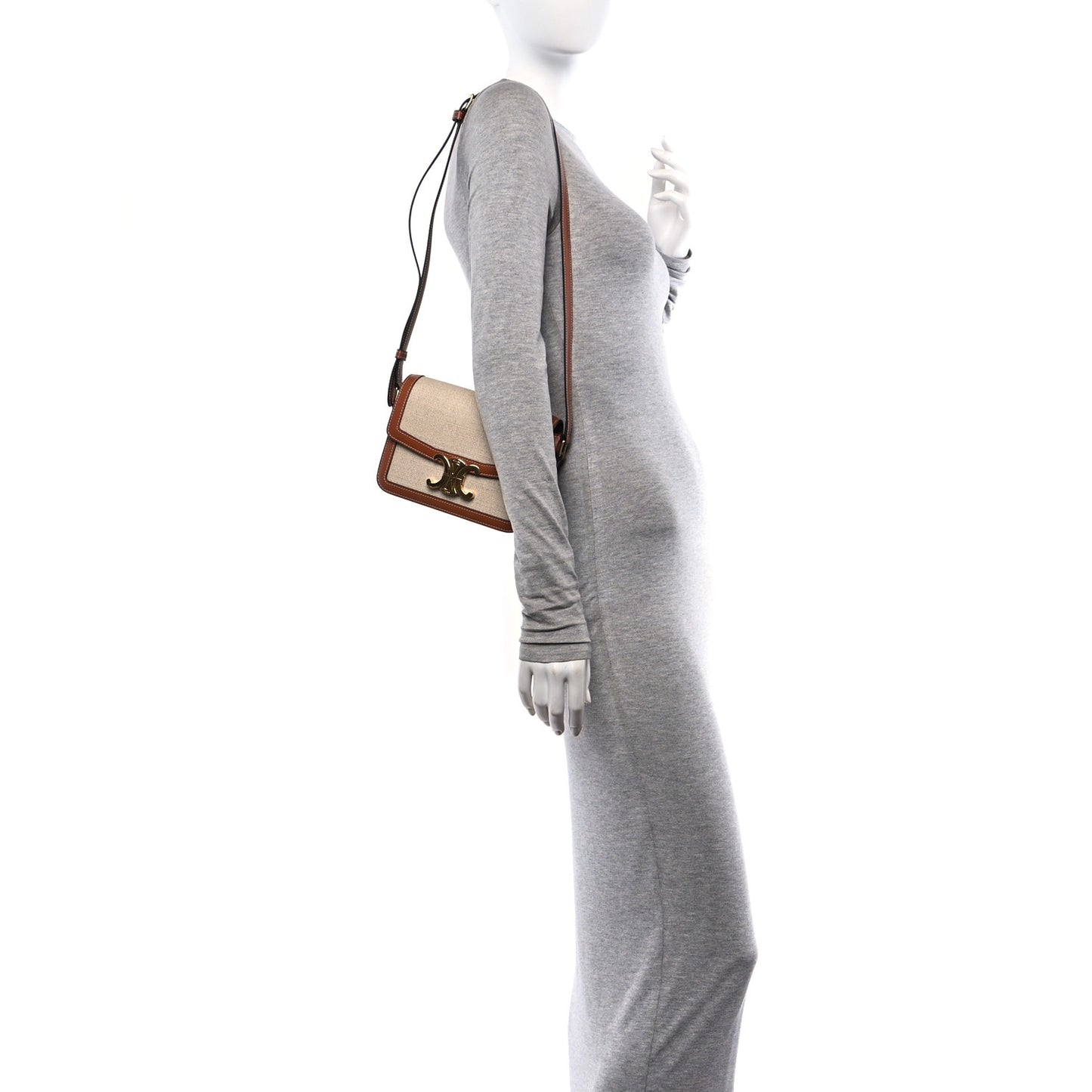 Textile Natural Calfskin Teen Triomphe White Tan