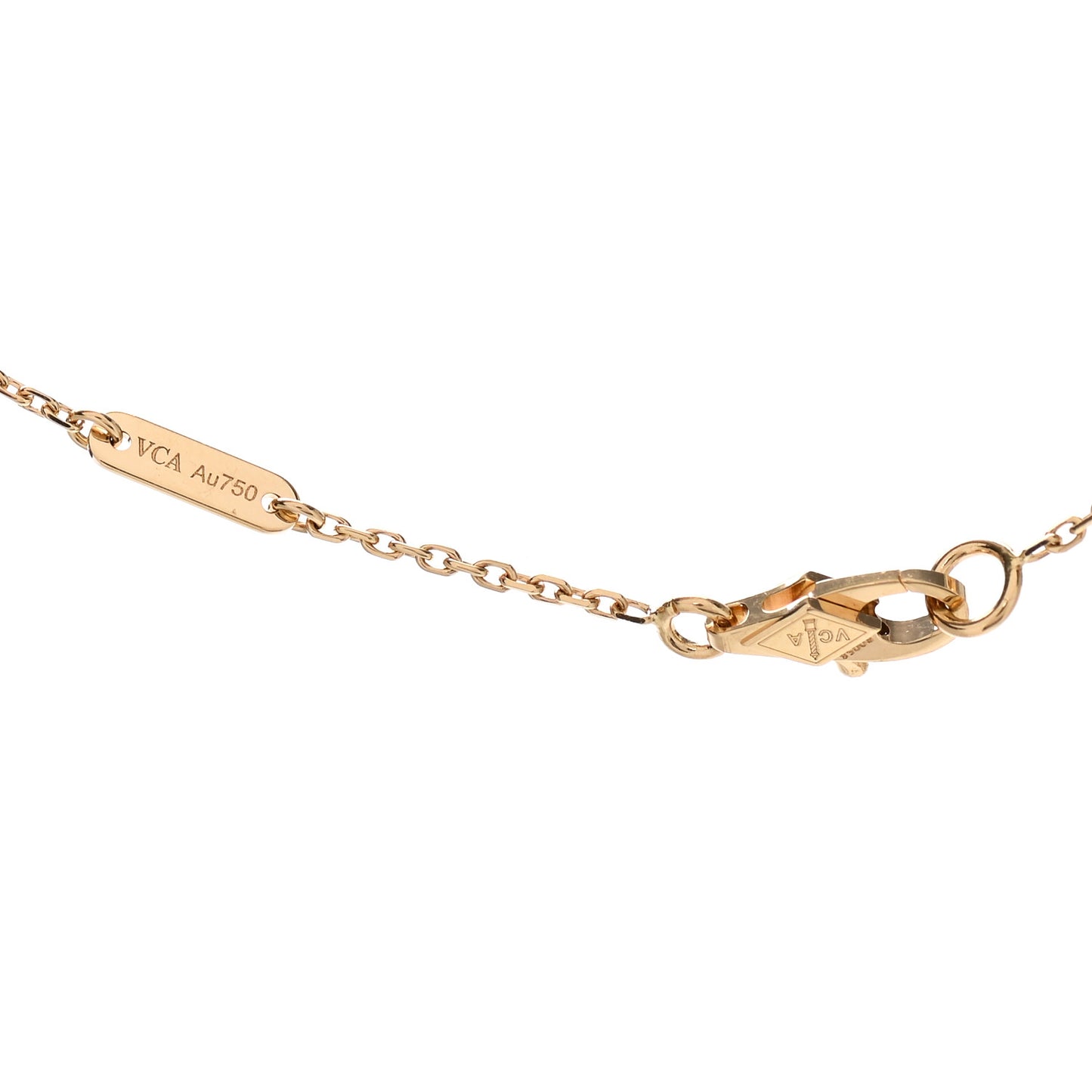 18K Yellow Gold Mother of Pearl Sweet Alhambra Butterfly Pendant Necklace