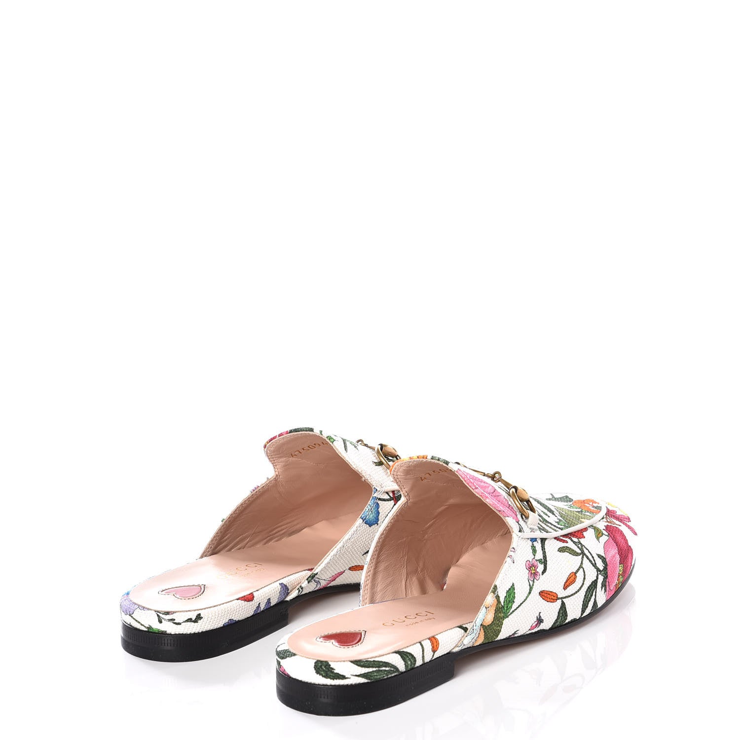 Gucci Canvas Flora Womens Princetown Slippers 37 White Multicolor 4 of 11