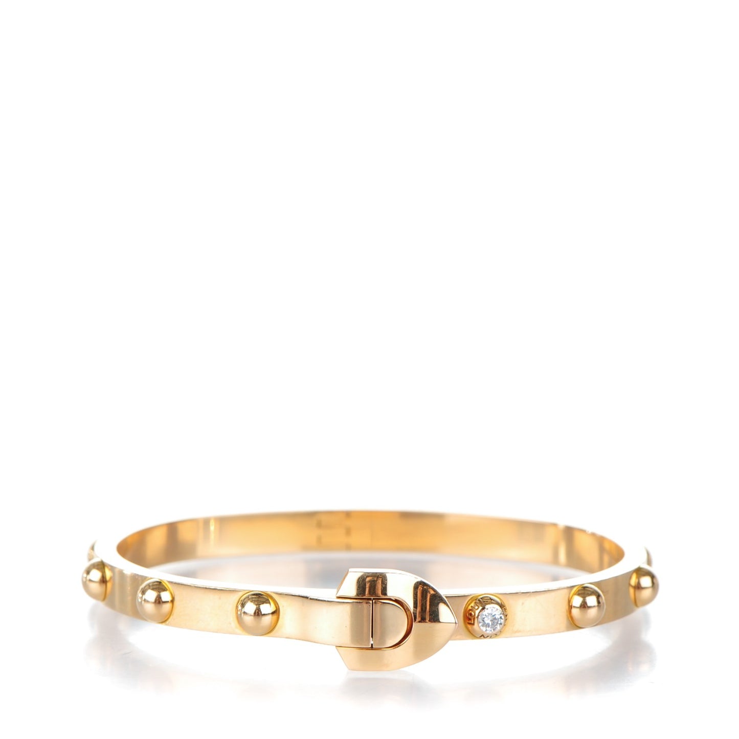 18k Yellow Gold Diamond Clous Bracelet 15