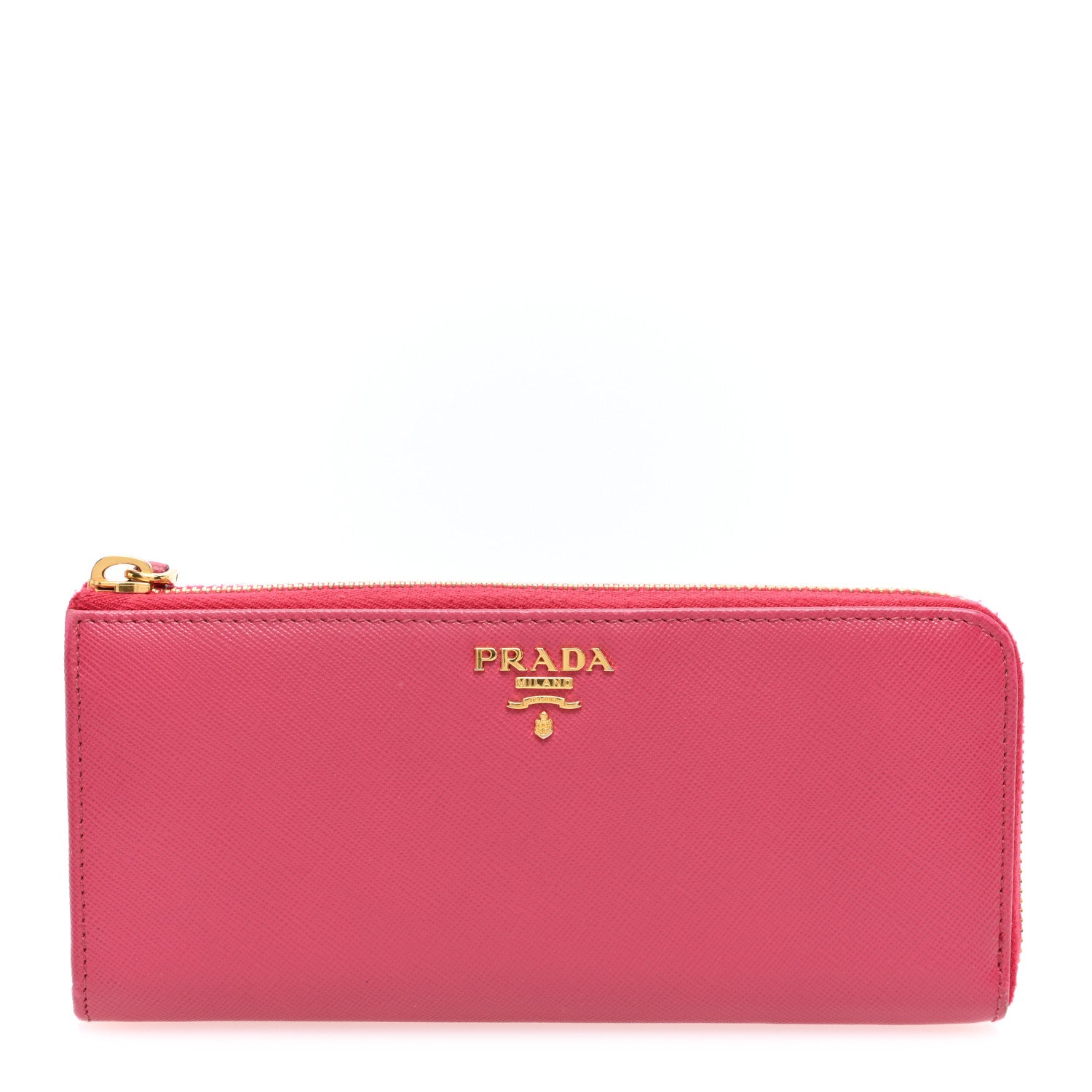 Prada Saffiano Move Half Zip Wallet Peonia 1 of 6