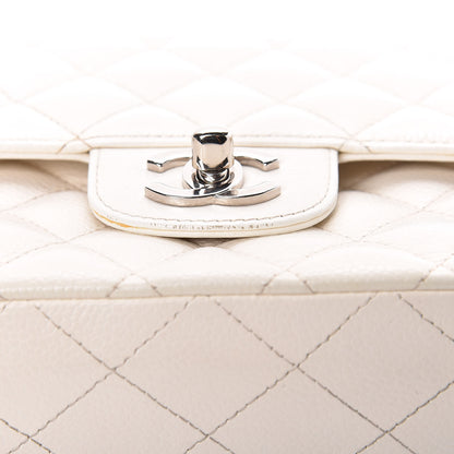 Chanel Caviar Quilted Medium Double Flap White 14 of 29