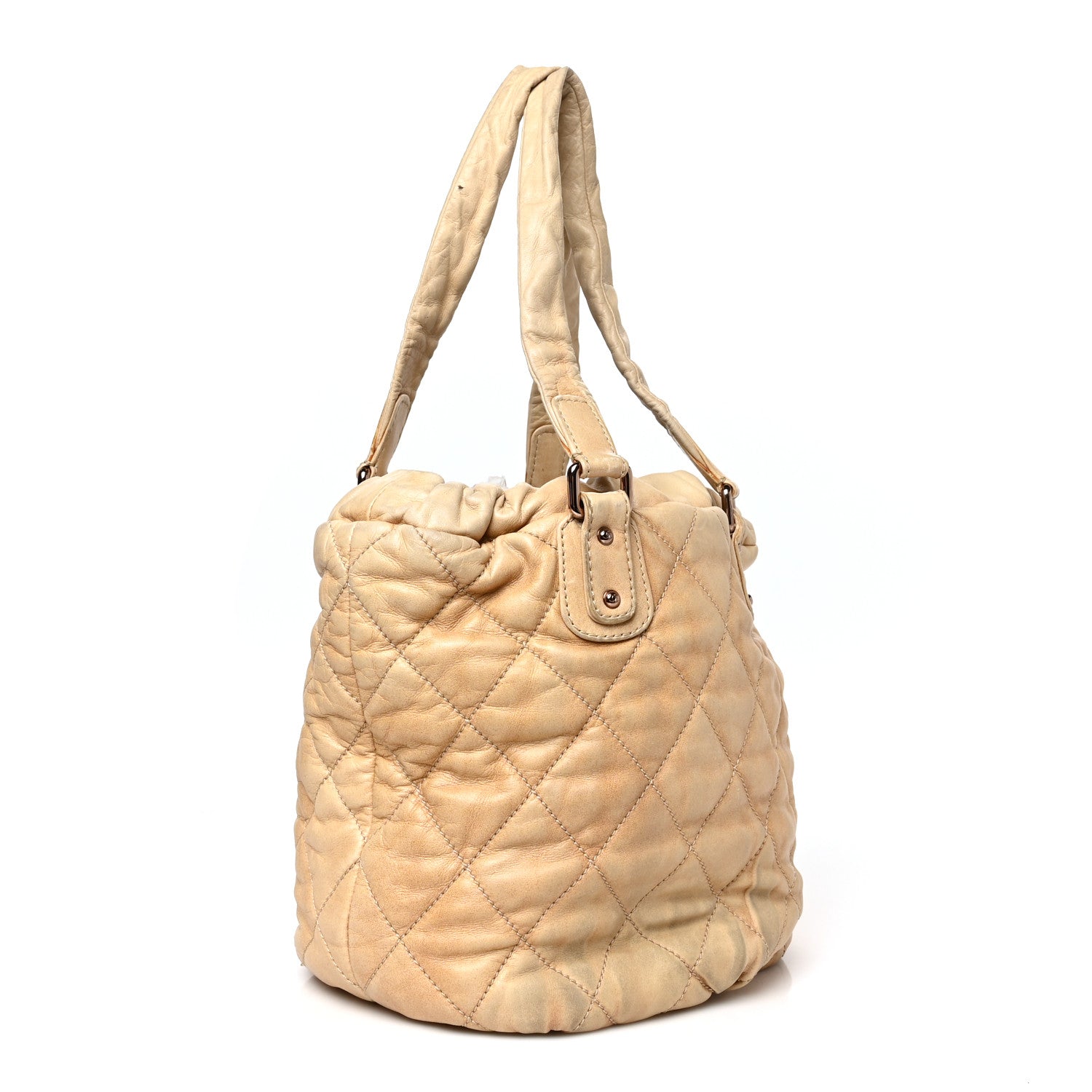 Chanel Lambskin Quilted Cloudy Bundle North South Tote Light Beige 2 of 14