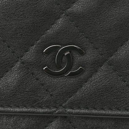 Chanel Crumpled Calfskin Quilted Wallet On Chain WOC So Black 11 of 11