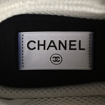 Chanel Mesh Suede Calfskin Grained Calfskin Womens CC Sneakers 38 Black White 8 of 8
