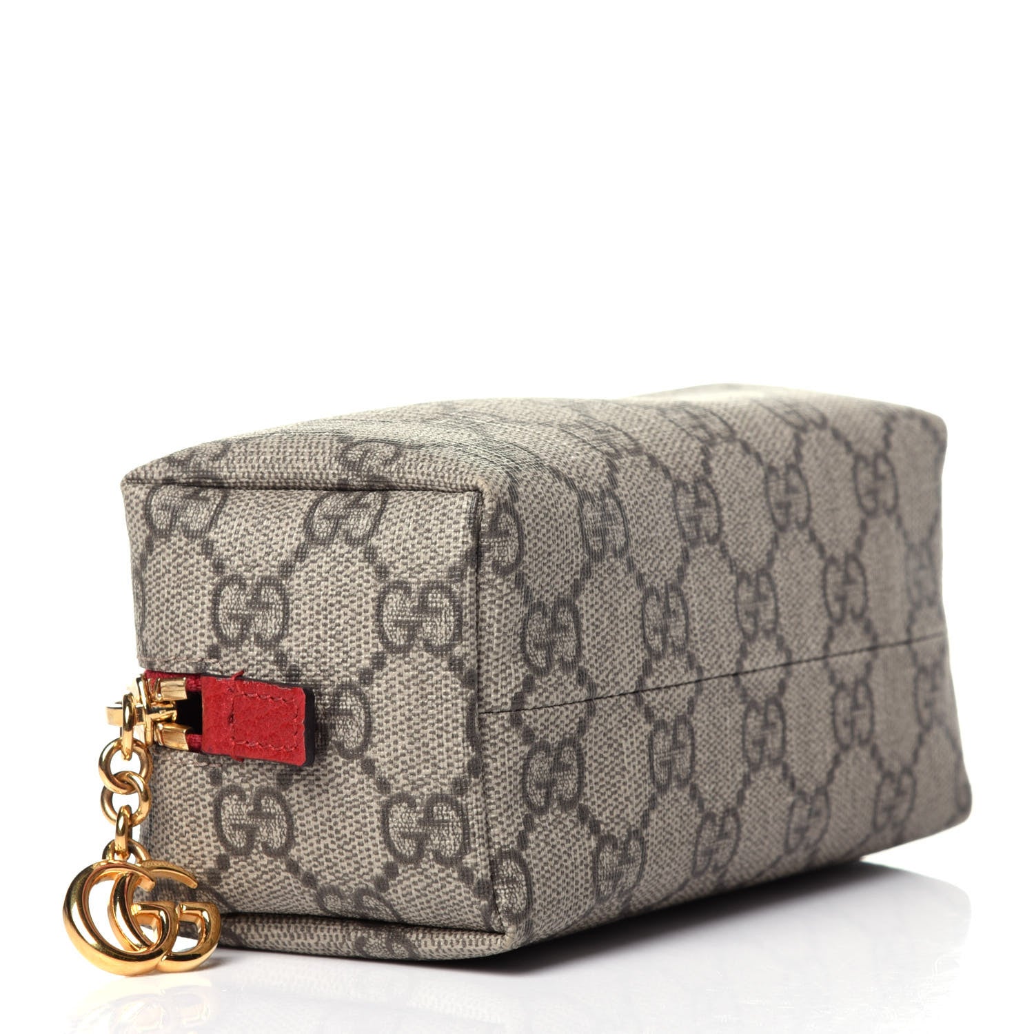 Gucci Soft GG Supreme Monogram Calfskin Small Ophidia Cosmetic Case Beige Ebony Hibiscus Red 8 of 11