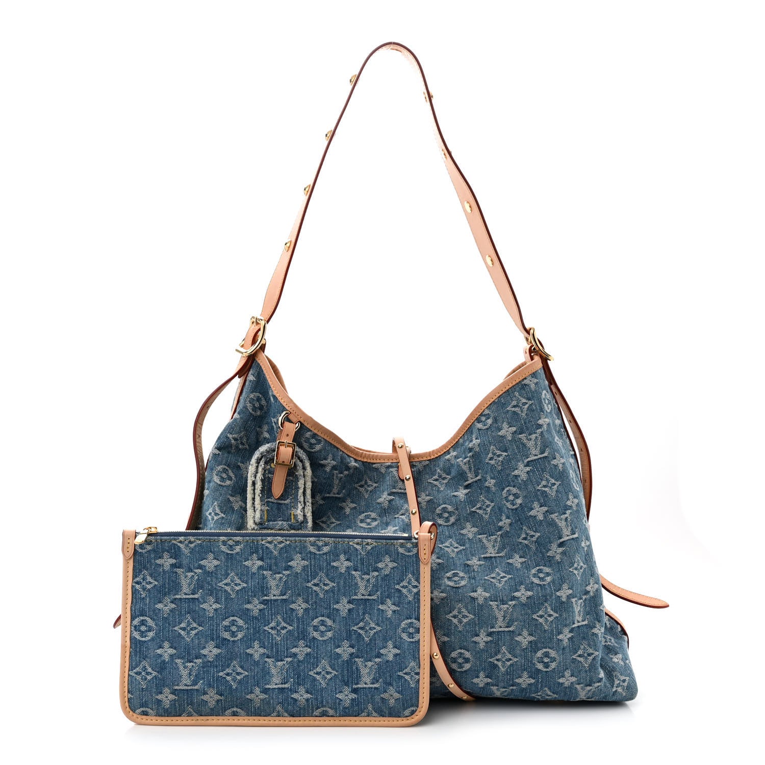 Louis Vuitton Monogram Denim CarryAll MM Blue 3 of 10