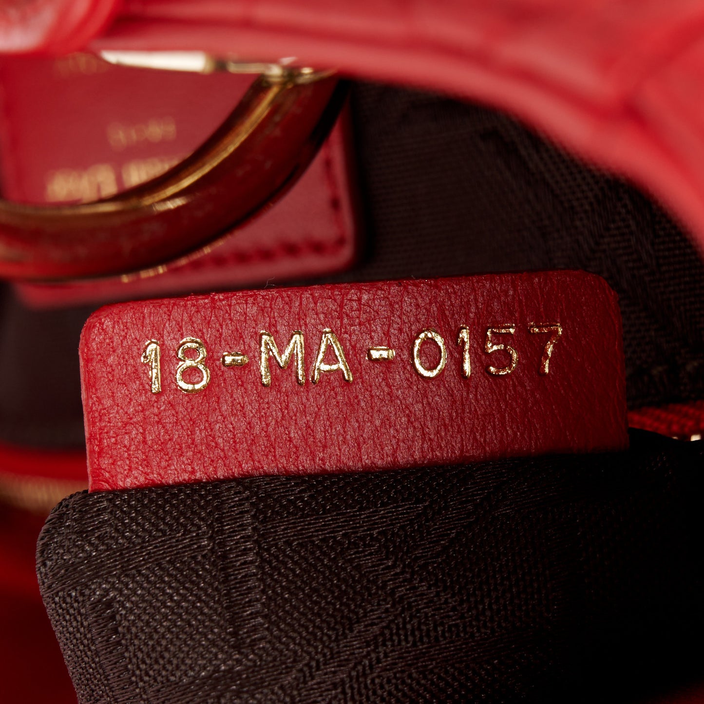 Lambskin Cannage Small Lucky Badges My Lady Dior Red