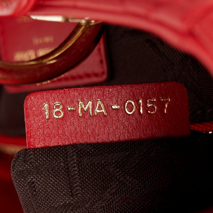 Christian Dior Lambskin Cannage Small Lucky Badges My Lady Dior Red 7 of 10