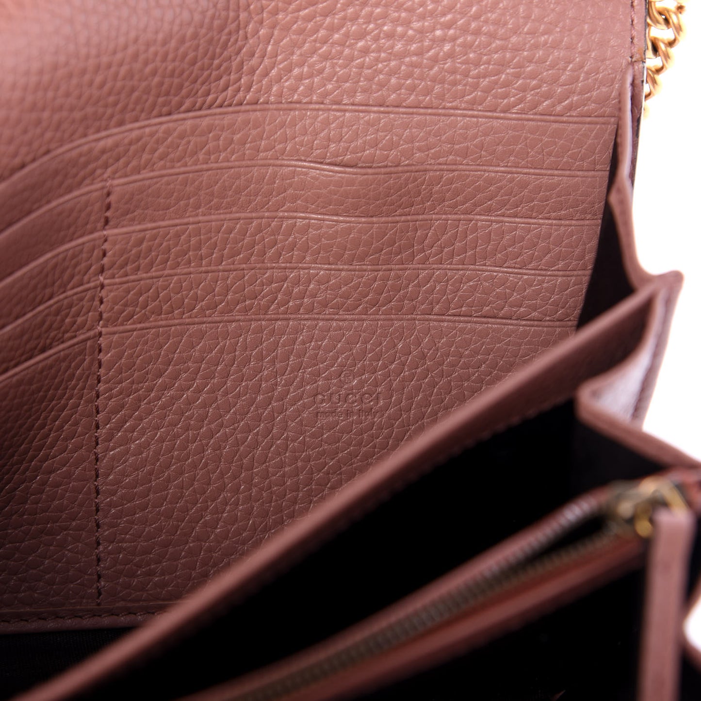 Cellarius Calfskin GG Marmont Chain Wallet Rosy Phard