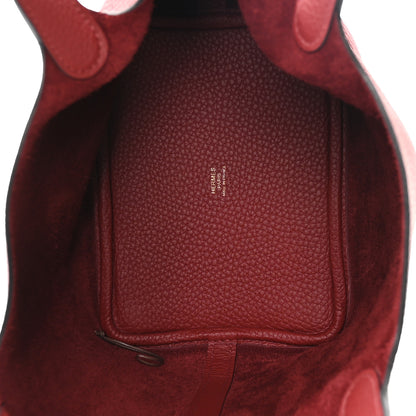 Hermes Taurillon Clemence Picotin Lock 18 PM Rouge H 5 of 13