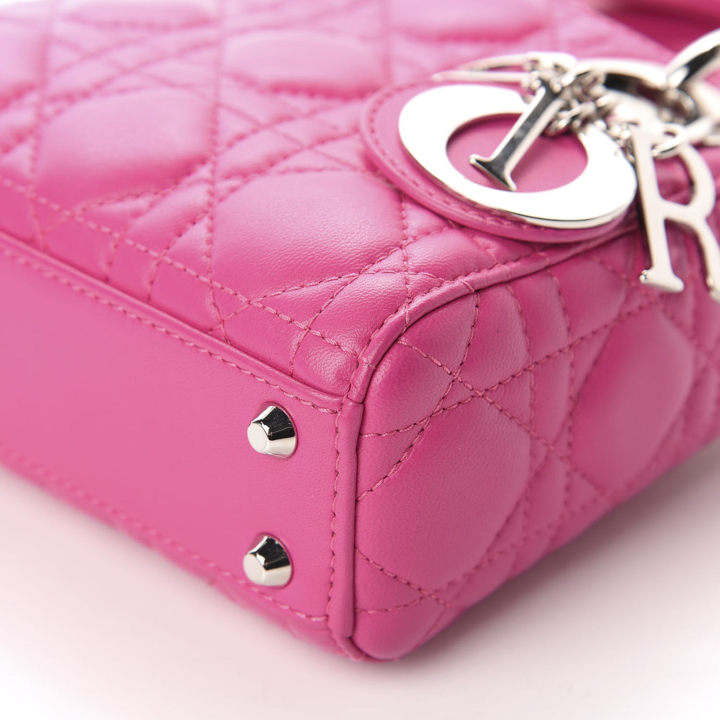 Lambskin Cannage Mini Lady Dior Sorbet