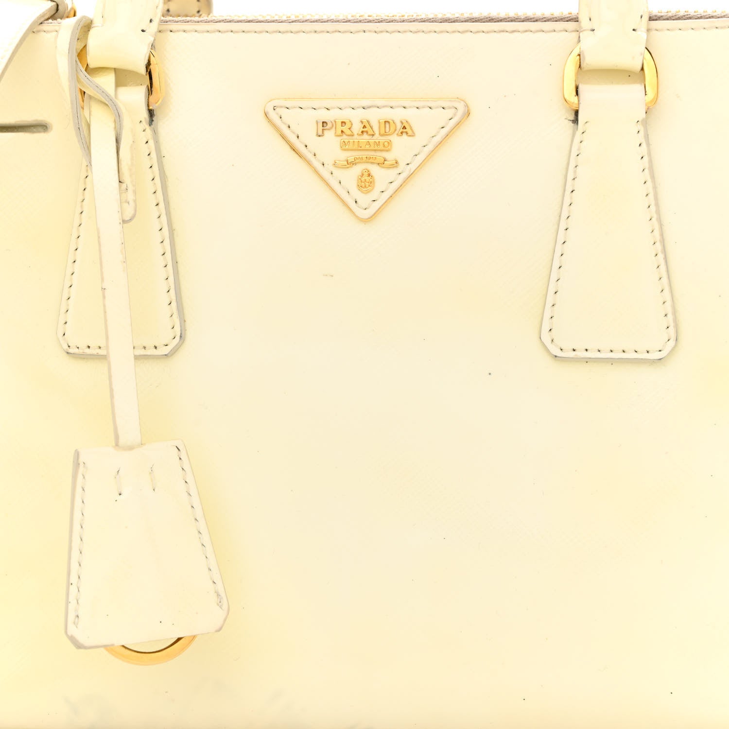 Prada Saffiano Vernice Mini Galleria Double Zip Tote Bianco 9 of 17