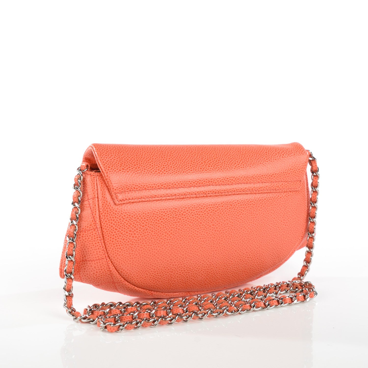 Chanel Caviar Half Moon Wallet On Chain WOC Orange 3 of 8