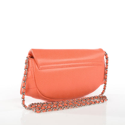 Chanel Caviar Half Moon Wallet On Chain WOC Orange 3 of 8