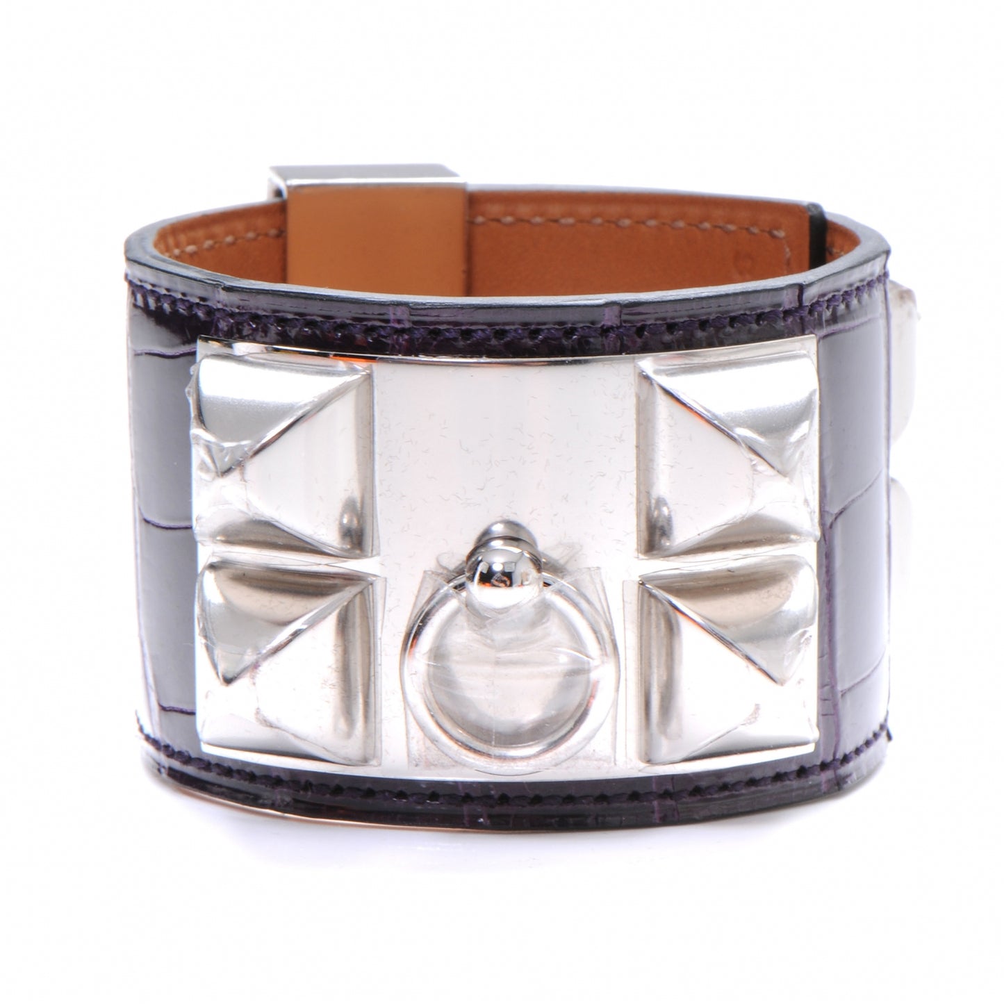Shiny Alligator Collier De Chien CDC Bracelet Amethyst Small
