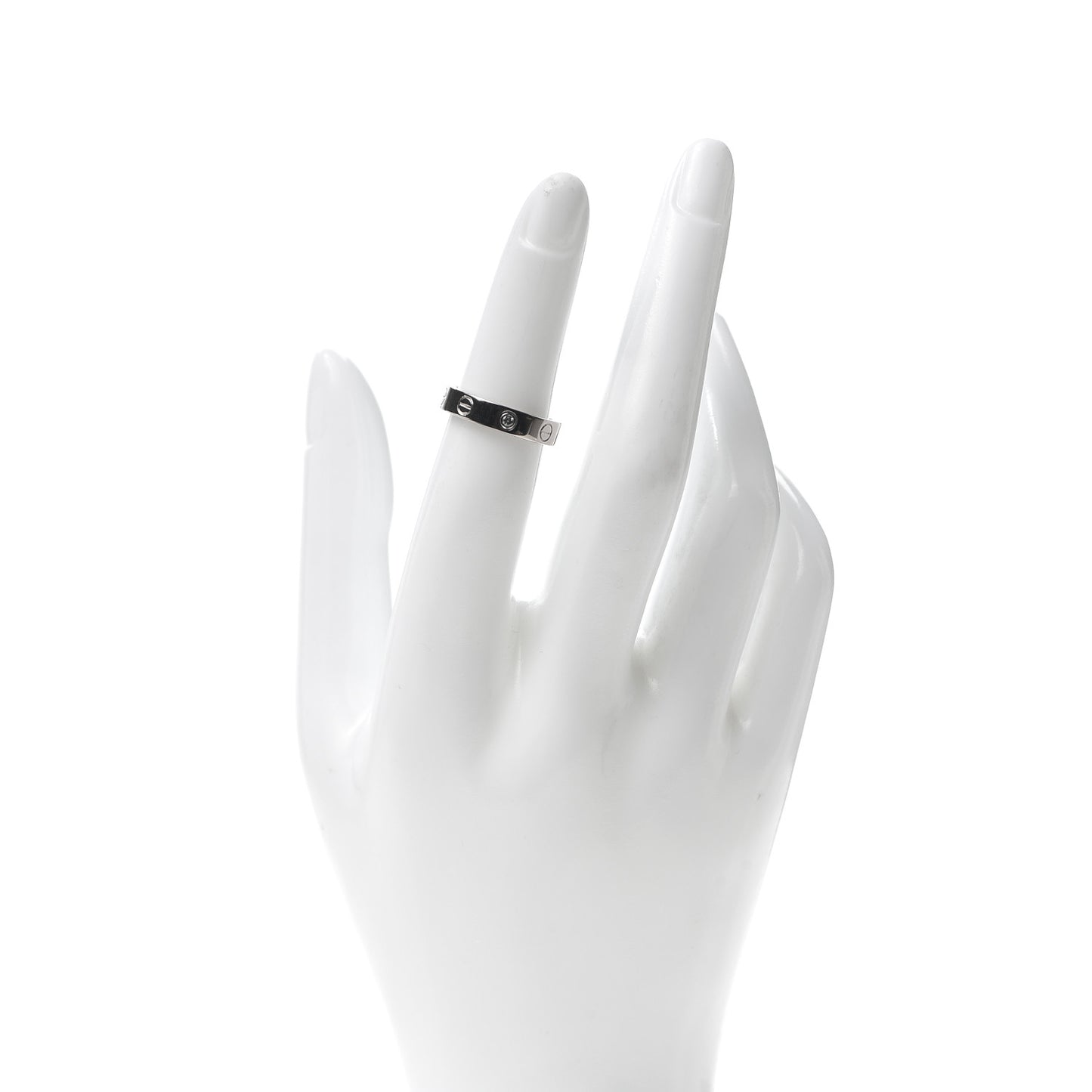 18K White Gold Diamond 4mm LOVE Wedding Band Ring 49 4.75