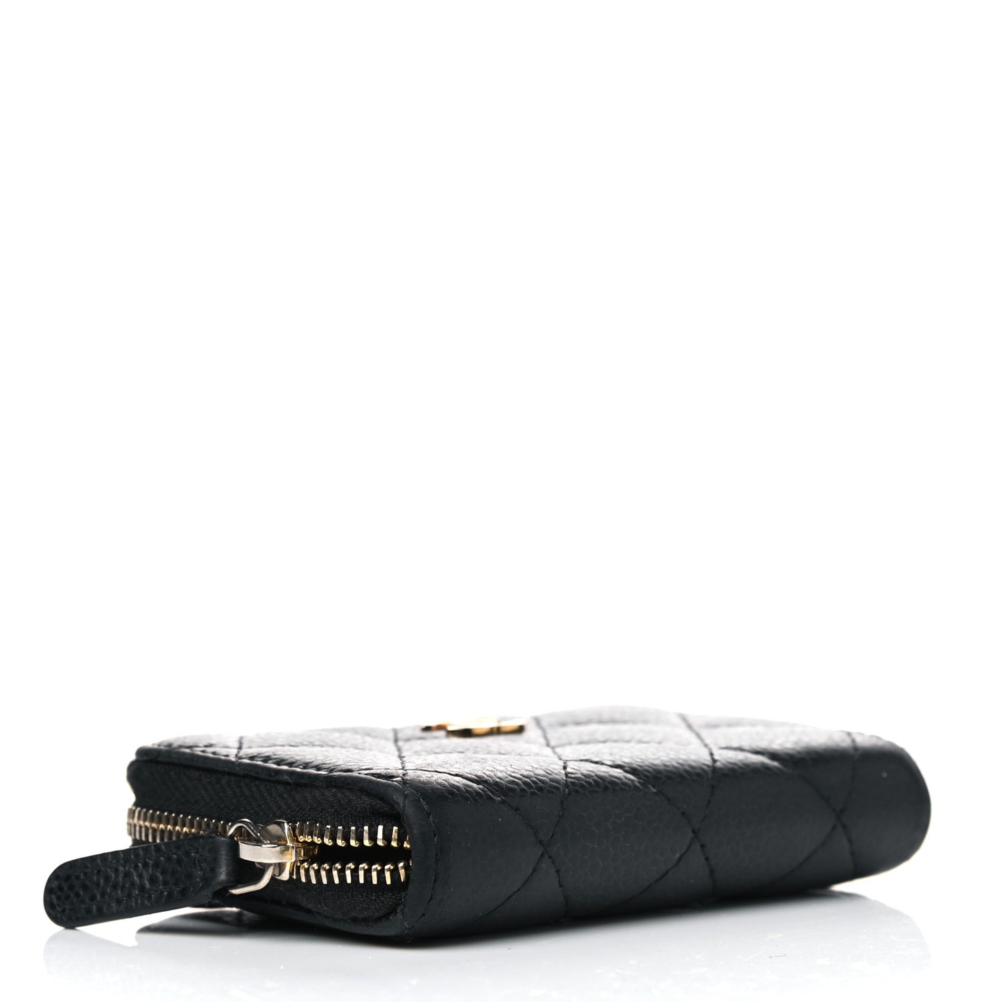 Caviar Quilted Zip Coin Purse Black