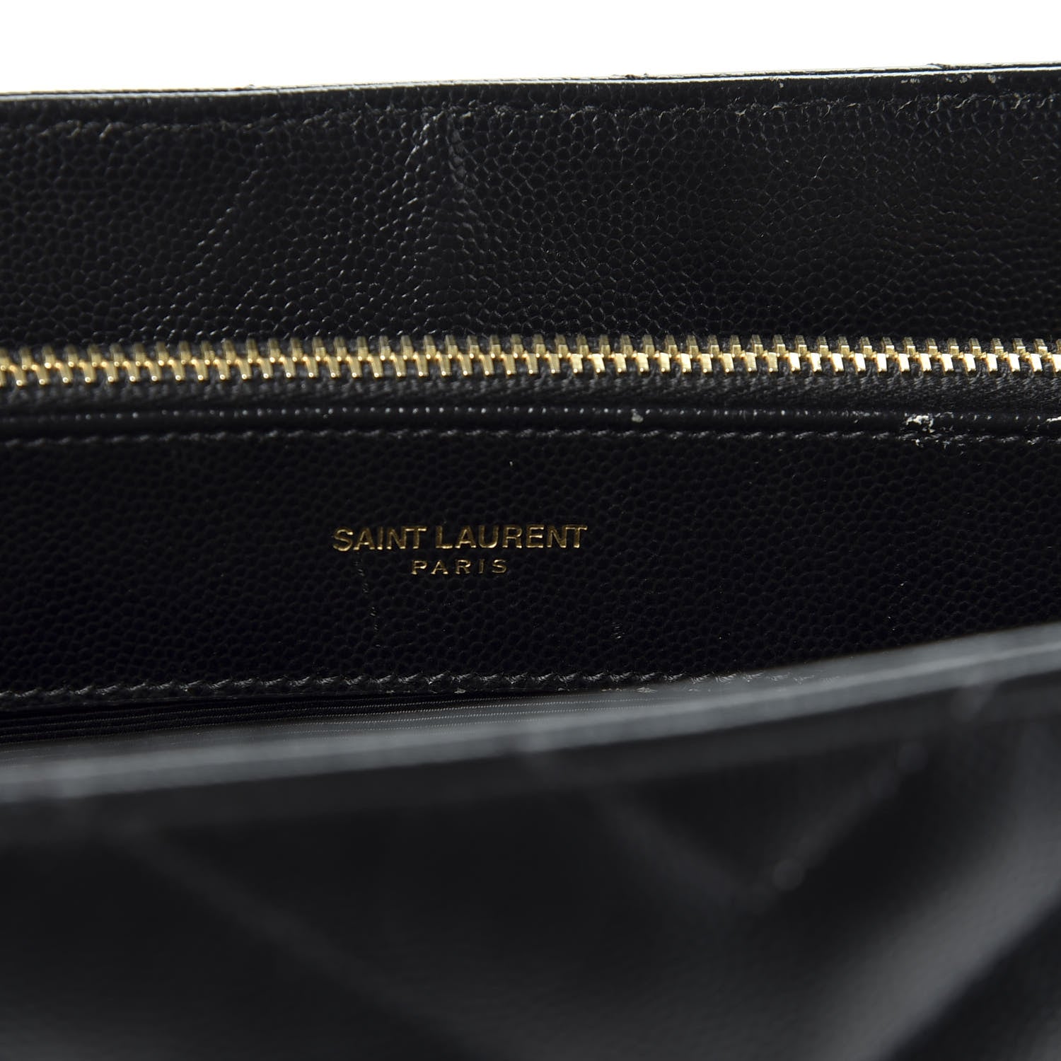 Saint Laurent Grain De Poudre Matelasse Chevron Monogram Shopping Bag Black 10 of 10