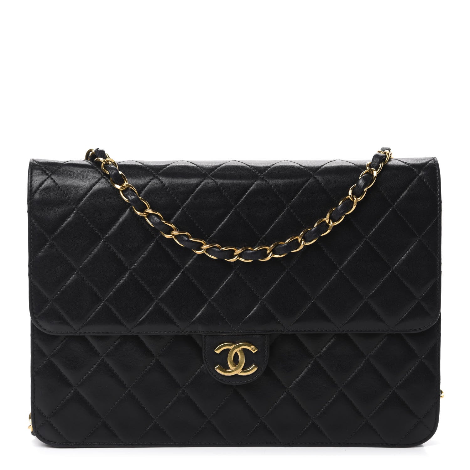 Chanel Lambskin Quilted Medium Single Flap Black 1 of 11