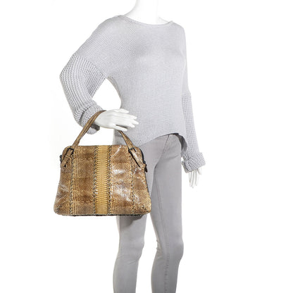 Bottega Veneta Snakeskin Top Handle Bag Naturale 2 of 8