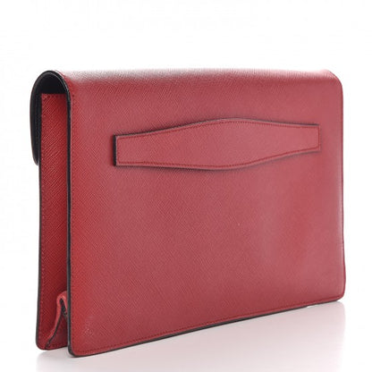 Prada Saffiano Lux Sound Clutch Fuoco 3 of 8
