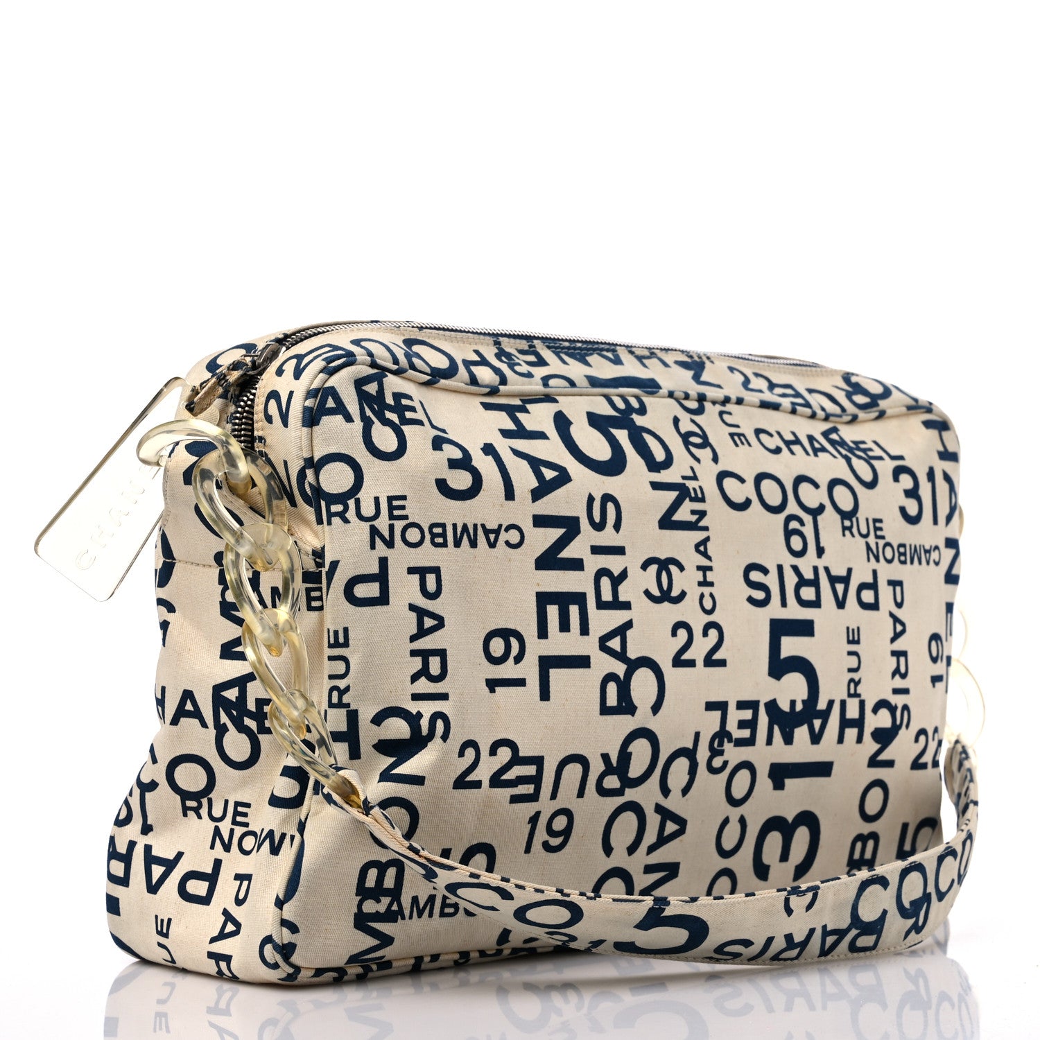 Chanel Canvas 31 Rue Cambon Shoulder Bag White Blue 3 of 12