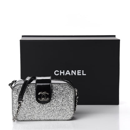 Chanel Glitter Patent Evening On The Moon Camera Case Silver 11 of 11