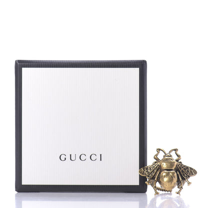 Gucci Metal Enamel Bee Ring S Aged Gold 5 of 5
