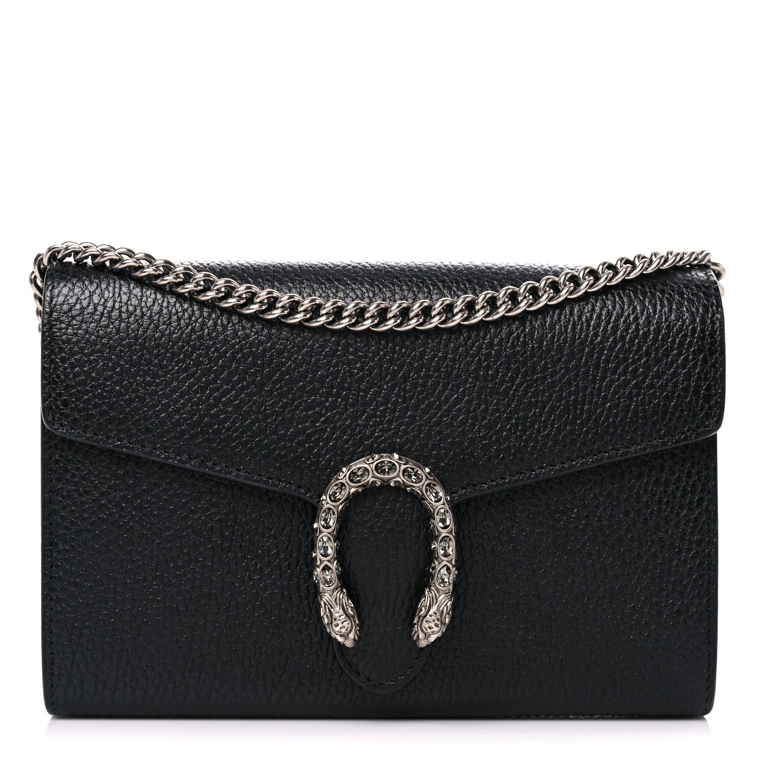 Gucci Calfskin Mini Dionysus Chain Wallet Black 1 of 15