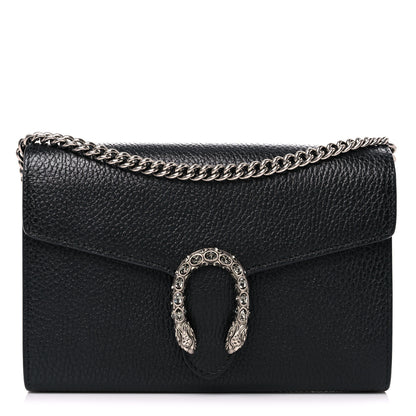 Gucci Calfskin Mini Dionysus Chain Wallet Black 1 of 15