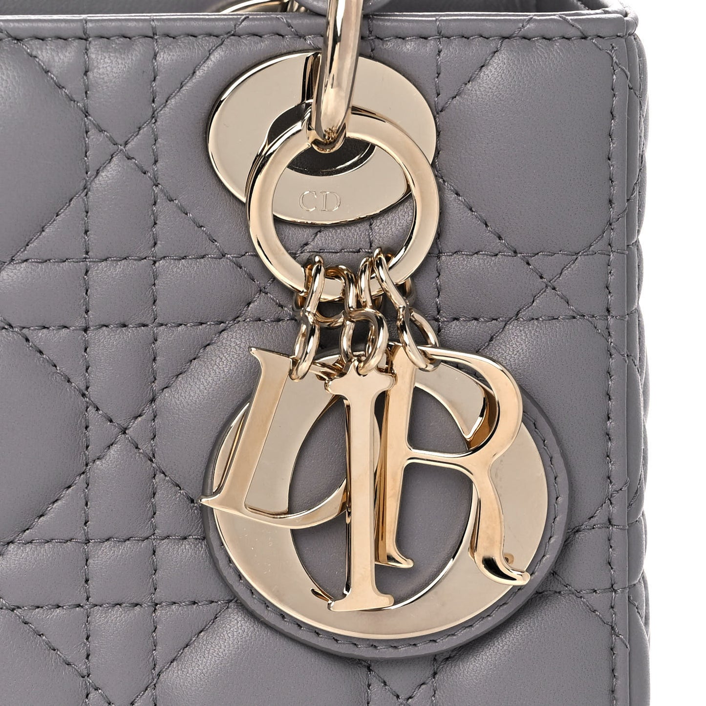Lambskin Cannage Small My ABCDior Lady Dior Grey