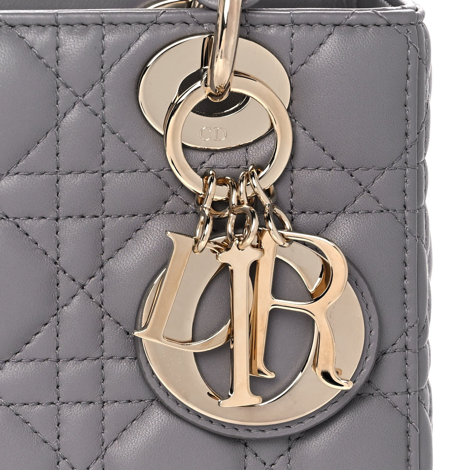 Christian Dior Lambskin Cannage Small My ABCDior Lady Dior Grey 10 of 12